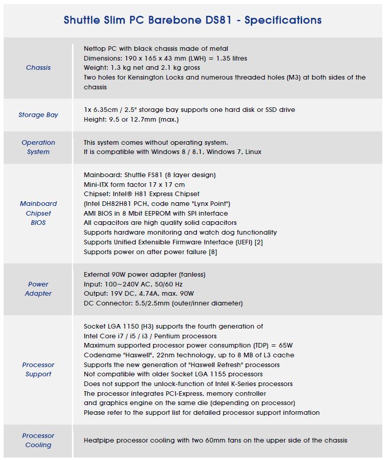 TECH SPECS